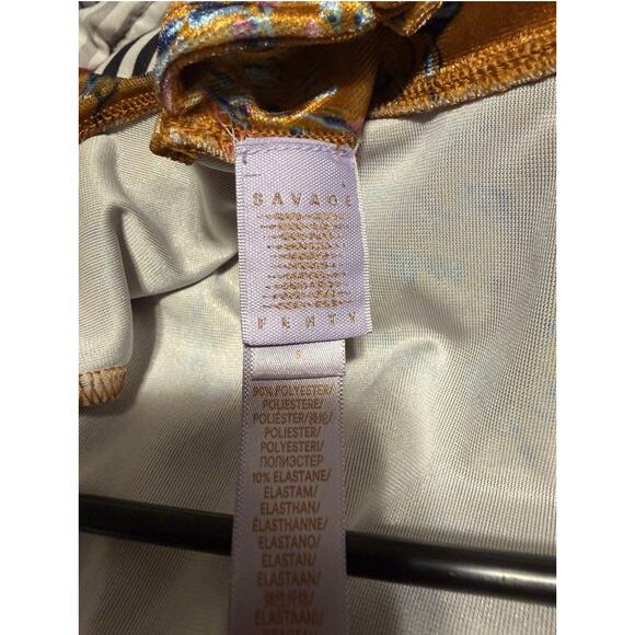 Savage X Fenty Women's Small Psychedelic Velvet Slip Mini Dress Floral Open Back - Picture 3 of 6